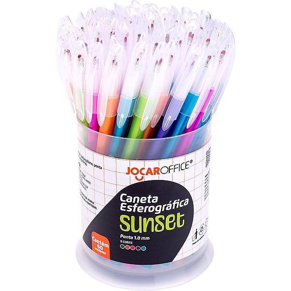 Caneta esferografica jocar sunset 1.0mm 5cores - leonora (dp.c/60)