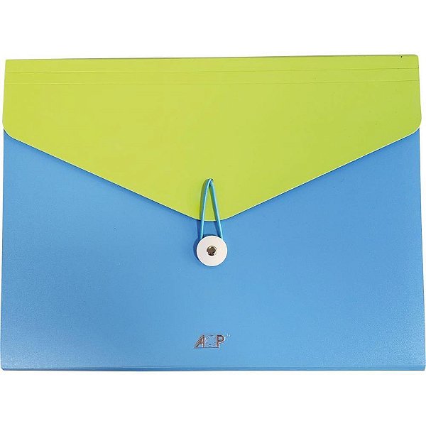 Pasta sanfonada plastica a4 candy 12divisoes azul/verde - acp (unidade)