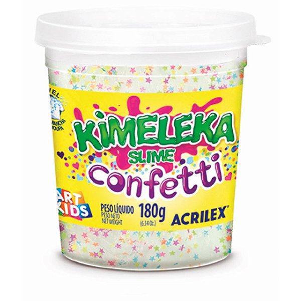 Slime kimeleka confeti 180g cores st - acrilex (cx.c/06)