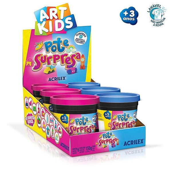 Slime pote surpresa 150g sortidos - acrilex (cx.c/06)