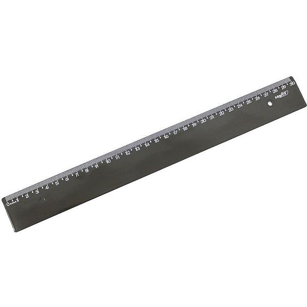 Regua de poliestireno new line black 30cm. - maxcril (pct.c/10)