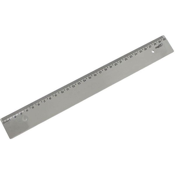 Regua de poliestireno new line cinza 30cm. - maxcril (pct.c/10)