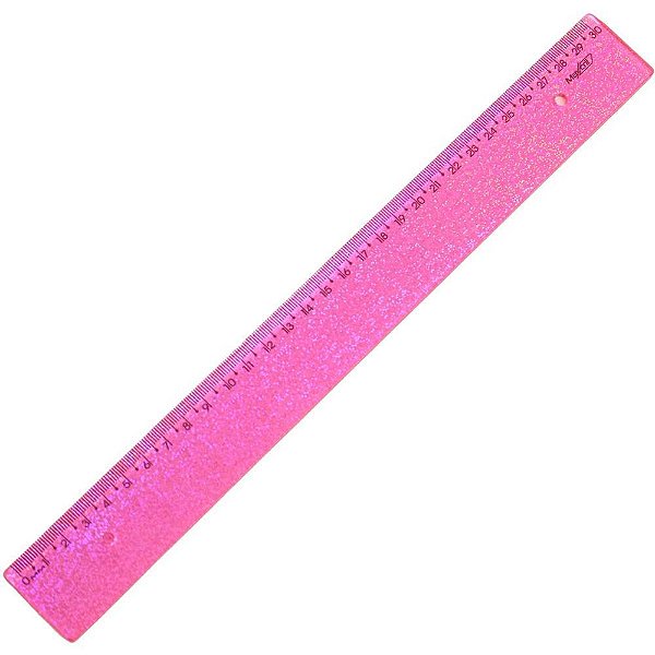 Regua de poliestireno new line holog.glitter rs 30cm - maxcril (pct.c/10)