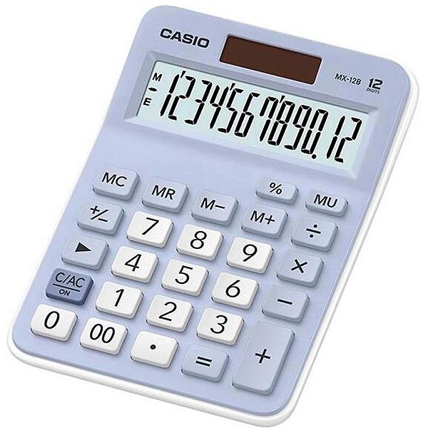 Calculadora de mesa 12 dig. az claro solar/bateria - casio (unidade)
