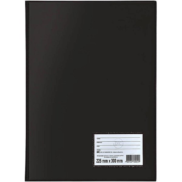 Pasta catalogo a4 10 env. finos preta - dac (pct.c/10)