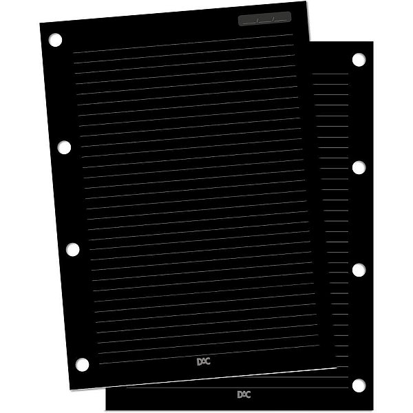 Bloco para fichario universit. preto c/linhas brancas 48f - dac (unidade)