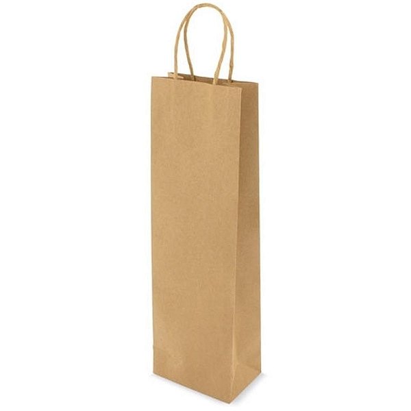 Embalagem para garrafa sacola kraft 37,5x14,5x8cm - scrity (pct.c/10)