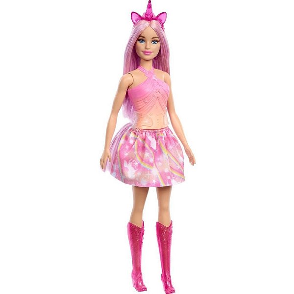 Barbie fantasy boneca unicórnio rosa - mattel (unidade)