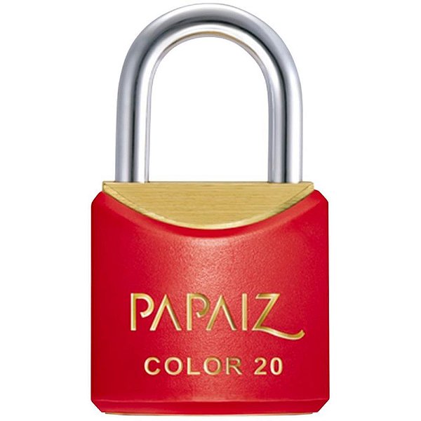 Cadeado colorido vermelho sm cr20 20mm - papaiz (unidade)