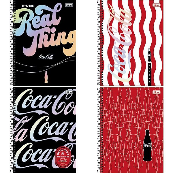Caderno 01x1 capa dura coca cola connect 80fls - tilibra (pct.c/04)