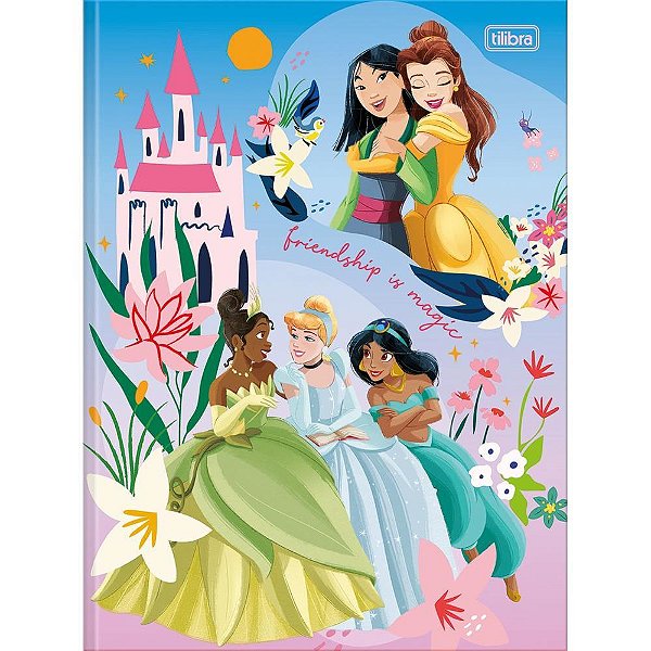 Caderno brochura 1/4 capa dura princesas 80fls. - tilibra (pct.c/05)