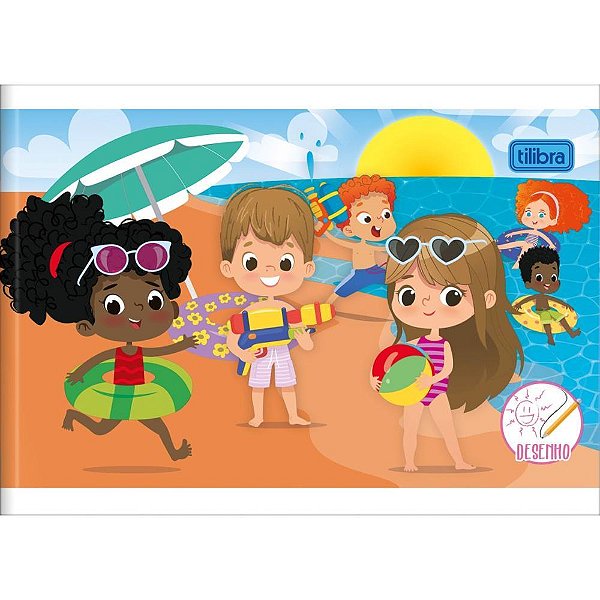 Caderno desenho 1/4 kids 40f fem/masc brochura - tilibra (pct.c/20)