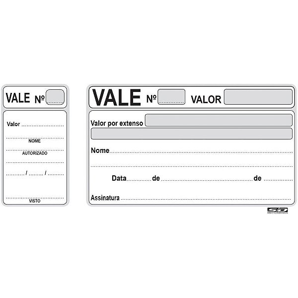 Impresso vale 100 folhas com canhoto - animativa (pct.c/20)