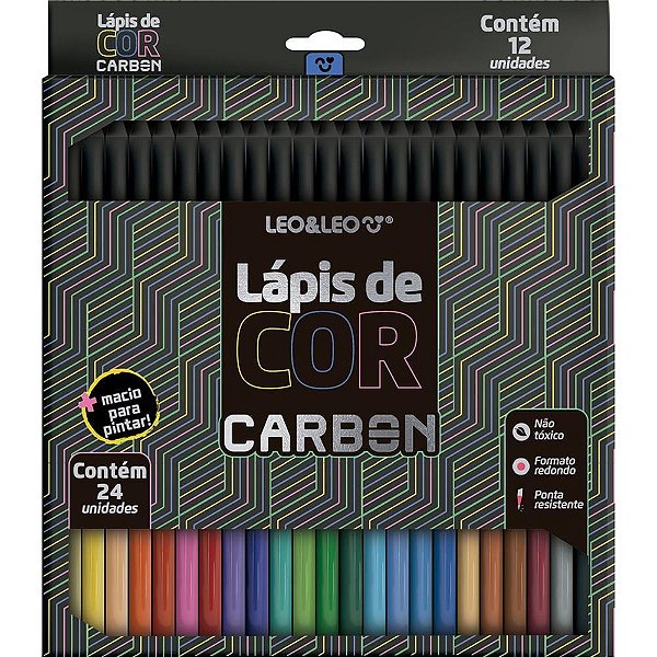 Lapis de cor redondo carbon line 24 cores - leonora (pct.c/06)