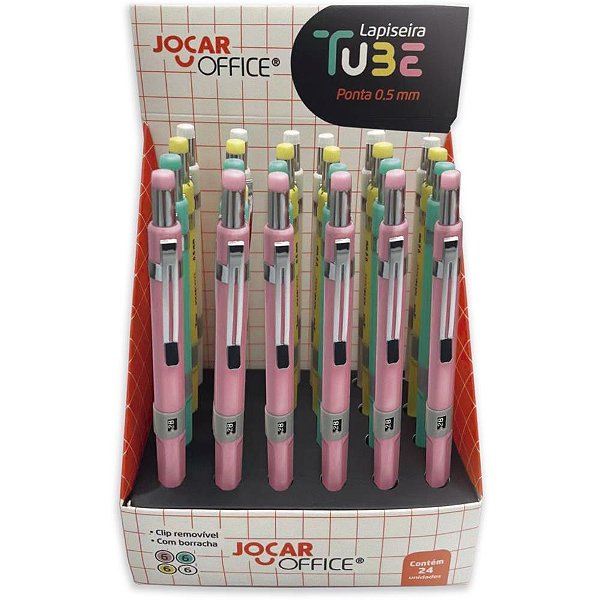 Lapiseira 0.5mm tube metal c/graf/borracha 4co - leonora (dp.c/24)