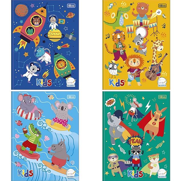 Caderno caligrafia capa dura kids 40fls brochura masculino - tilibra (pct.c/08)