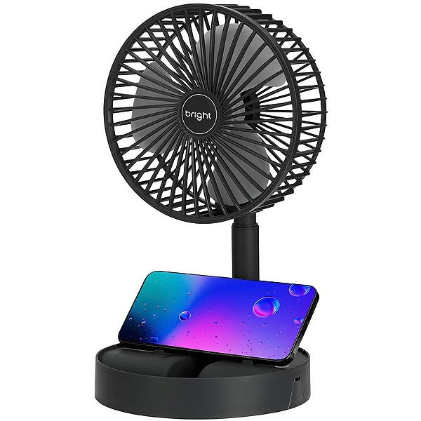 Ventilador usb mesa portatil recarreg.5v pt - bright (unidade)