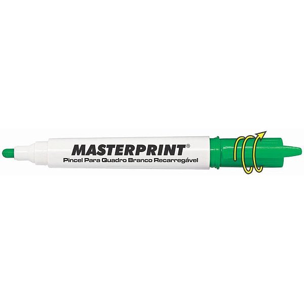 Pincel quadro branco mp 619 verde recarregavel - masterprint (cx.c/12)