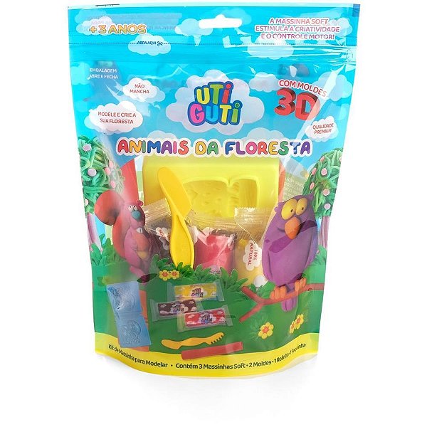 Massa para modelar criativa kit animais floresta utiguti 7 - canson (unidade)
