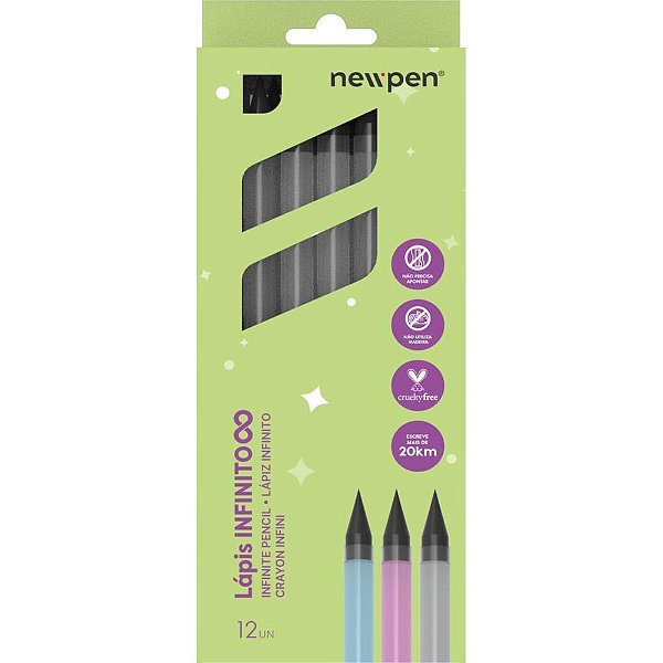 Lapis preto redondo infinito hb fume - newpen (cx.c/12)