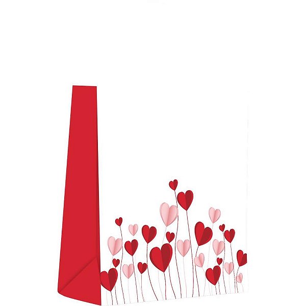 Sacola para presente decorada amor origami g 32x38x19cm - scrity (pct.c/10)