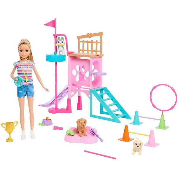 Barbie entretenimento stacie conj treinadora de cach - mattel (unidade)