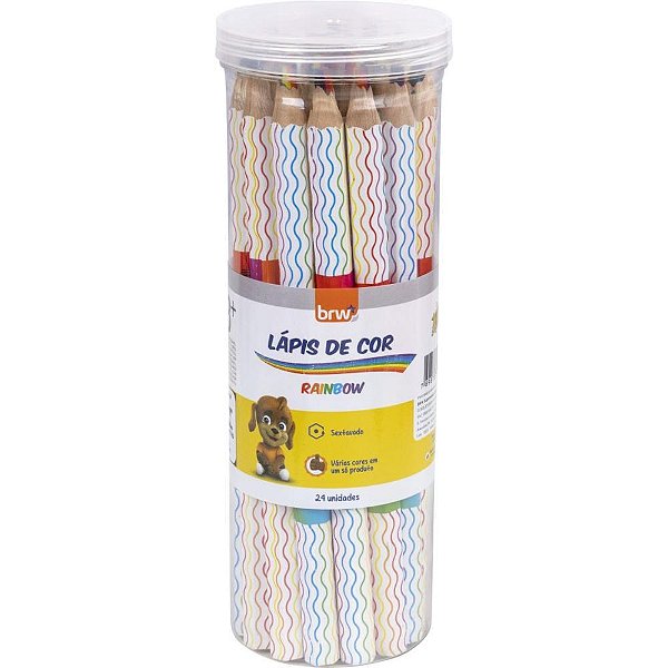 Lapis de cor sextavado rainbow big graf. 12cores sort - brw (pote-24)