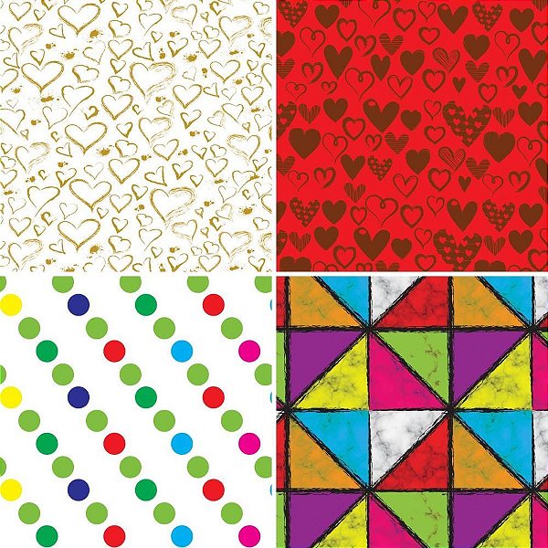 Papel presente 50x60cm couche fantasia feminino ii 4mod.(s) - gessele (pct.c/40)