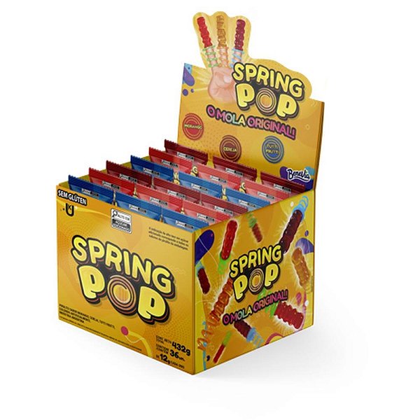 Doce spring pop 3 sabores - bazooka candy (dp.c/36)