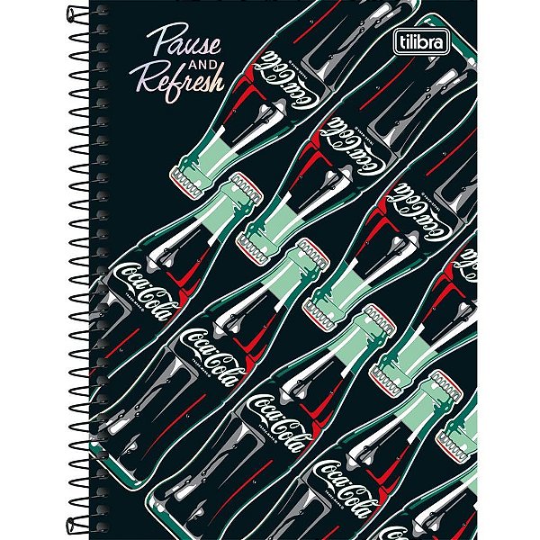 Caderno espiral 1/4 capa dura coca cola 80fls - tilibra (pct.c/04)