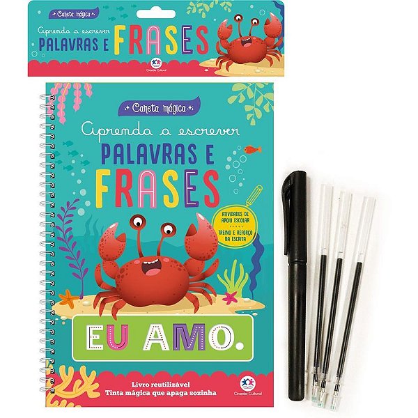 Livro pedagogico caneta magica palavras/frases - magic kids (unidade)