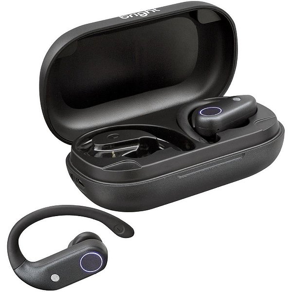 Fone de ouvido bluetooth sport 5.0 ipx6 preto - bright (unidade)