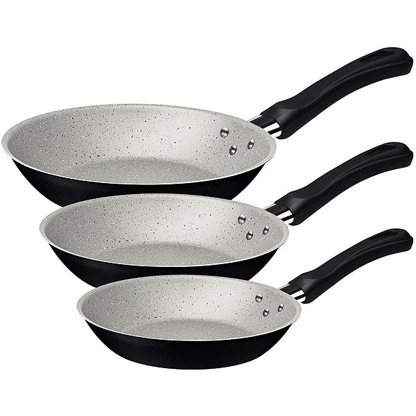 Panela frigideira jogo caribe 3pcs pt - tramontina (unidade)