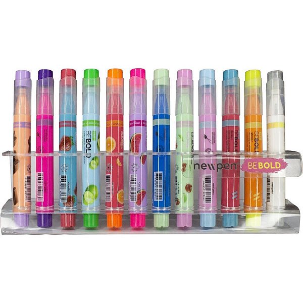 Caneta marca texto bebold fruits 12 cores display - newpen (display)