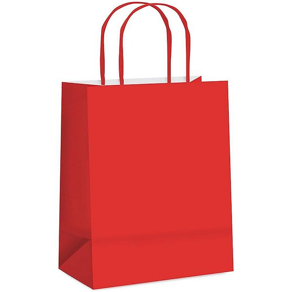 Sacola para presente lisa vermelha g 32x26x13cm - cromus (pct.c/10)