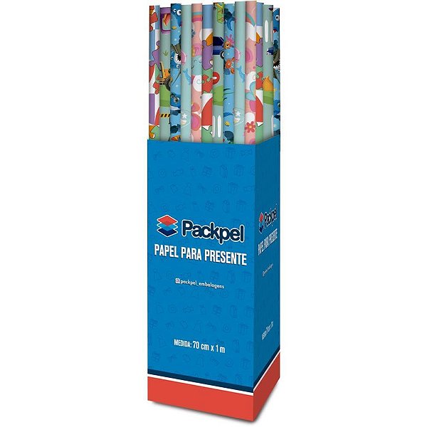 Papel presente 70x100cm infantil sortido - packpel (dp.c/100)