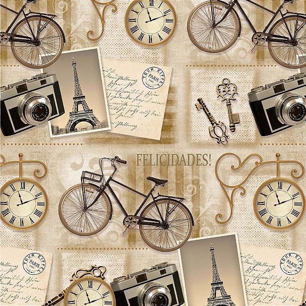 Papel presente bobina couche 60cm. mod.245 vintage - gessele (bo-100mts)