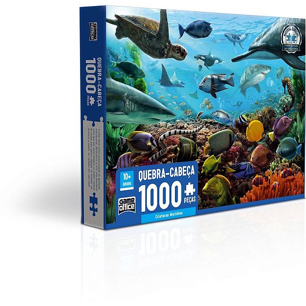 Quebra-cabeca cartonado criaturas marinhas 1000pcs - toyster (unidade)