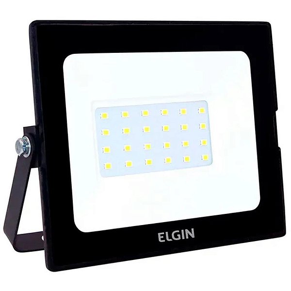 Refletor de led power ip65 30w bivolt 6500k pt - elgin (unidade)
