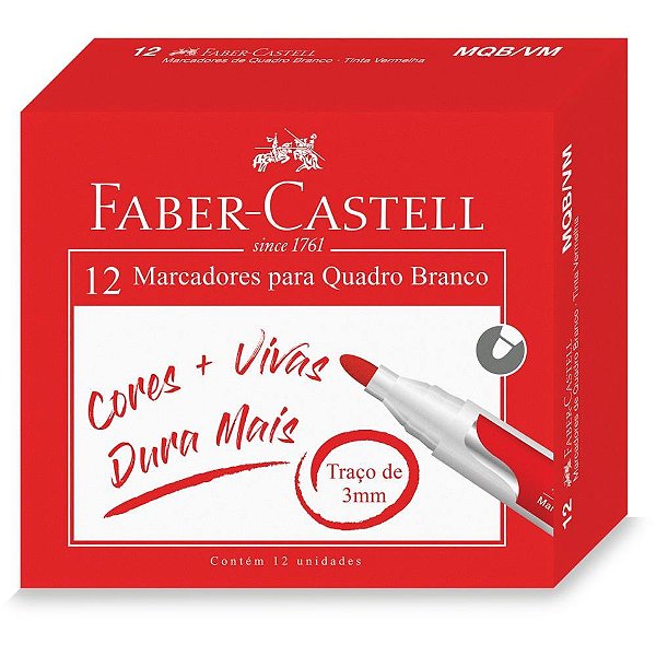 Pincel quadro branco vermelho - faber-castell (cx.c/12)