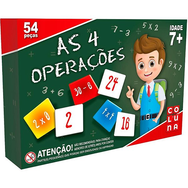 Brinquedo pedagogico as 4 operacoes 54 peças - coluna (unidade)