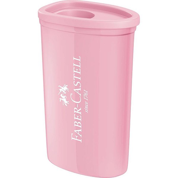 Apontador com deposito triangular 4cores pastel cart. - faber-castell (cx.c/24)