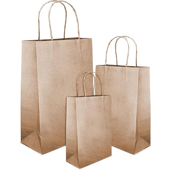 Sacola para presente kraft m 36x26x12cm - santeck (pct.c/10)