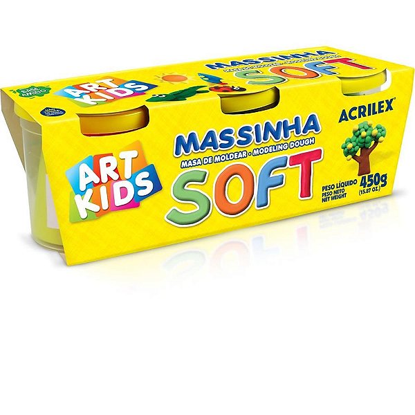 Massa para modelar soft c/03 cores 150g. - acrilex (pct.c/04)
