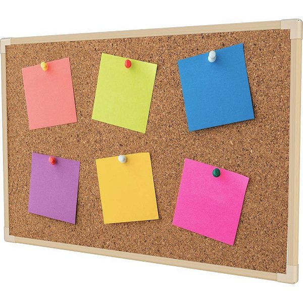 Quadro aviso moldura madeira cortica aparente neo 120x90cm. - stalo (pct.c/02)
