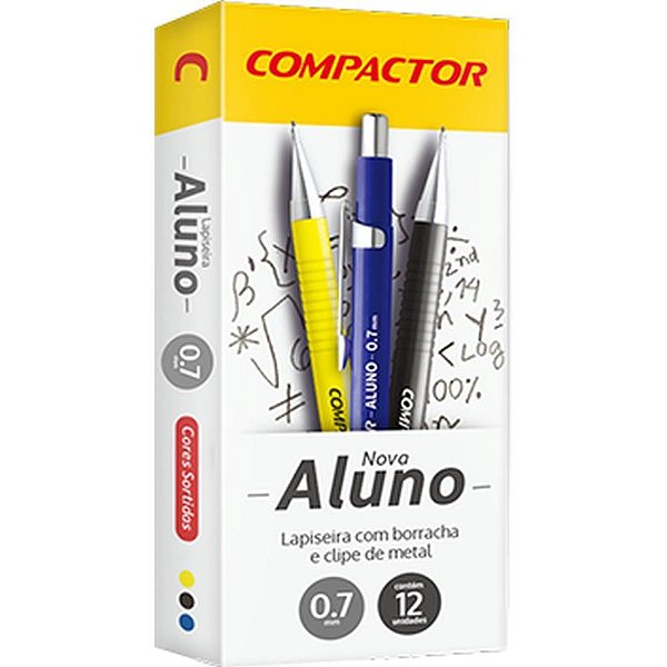Lapiseira 0.7mm aluno 0.7 metalica (s) - compactor (cx.c/12)