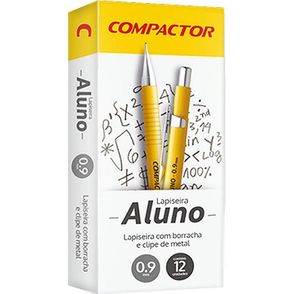 Lapiseira 0.9mm aluno 0,9 metalica - compactor (cx.c/12)