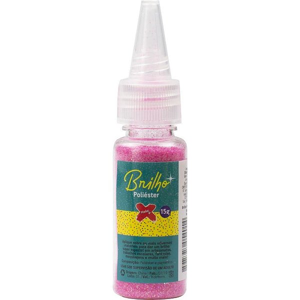 Glitter poliester bisnaga 15gr. rosa neon - make+ (cx.c/12)