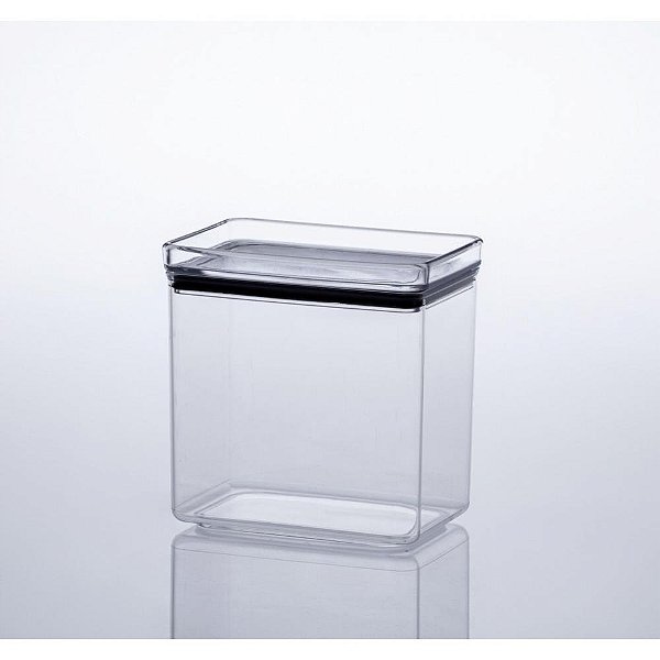 Pote acrilico hermetic 1.300ml lumini retang - paramount (unidade)