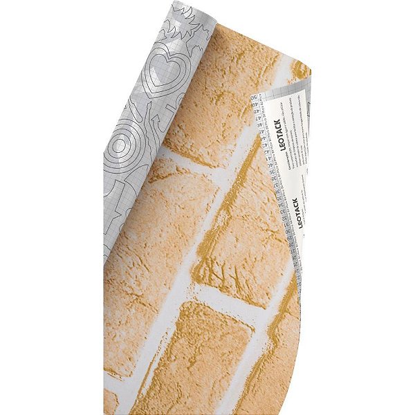 Plastico adesivo 45cmx10m fantasia tijolo 01 0,80 - leonora (rolo)